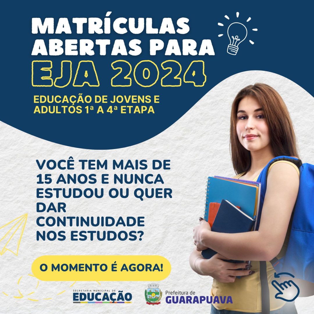 Educação para jovens e adultos está com matrículas abertas para 2024 ...